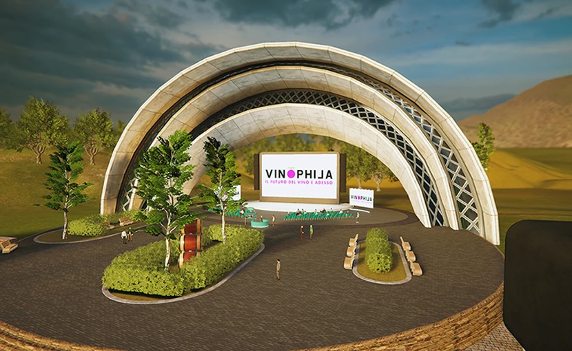 Area eventi del metaverso virtuale di Vinophila Wine Expo realizzato con la tecnologia di Advepa