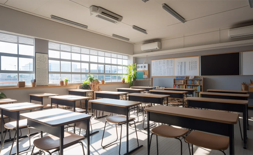 Immagine di una aula virtuale delle scuole e degli instituti nel Metaverso